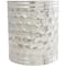 18" Silver Stainless Steel Drum Geometric Accent Table